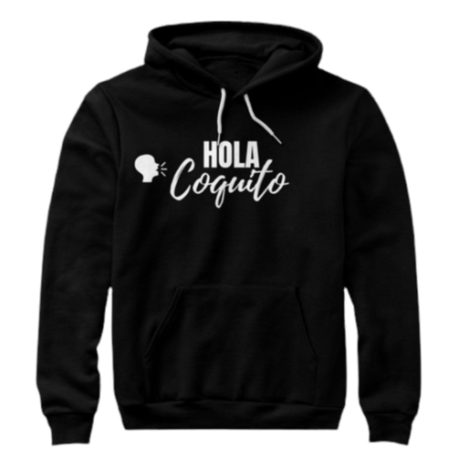 black hooded sweatshirt with logo